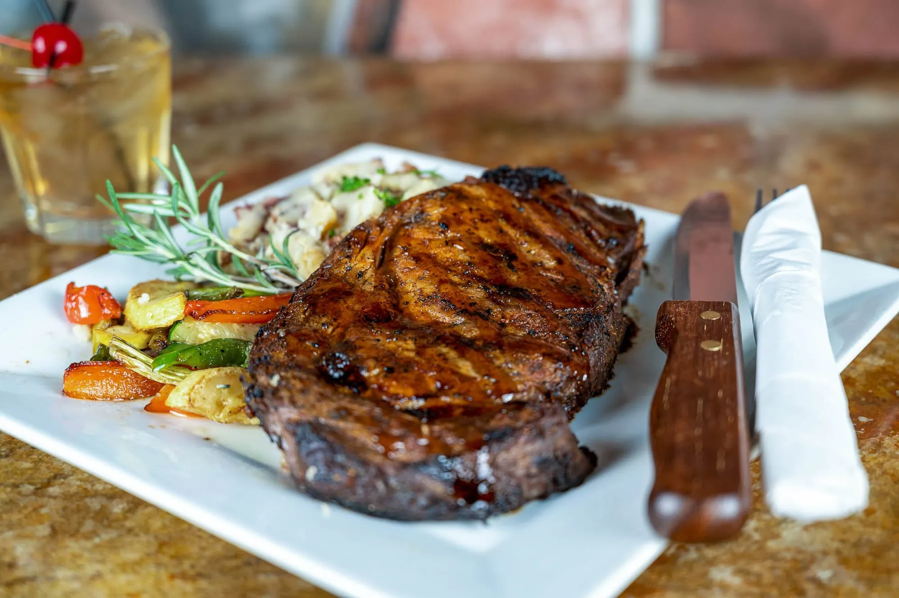 Ribeye with roasted vegetables