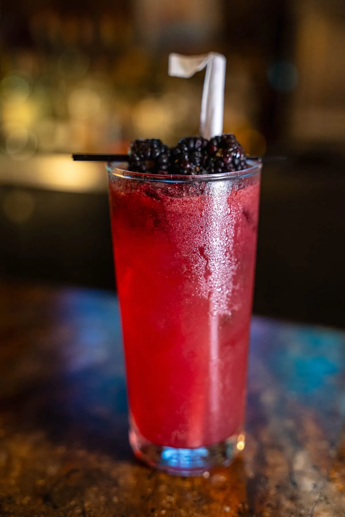 Blackberry fizz cocktail